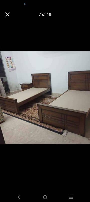 single bed / poshish bed / side tables / solid wooden bed set / bed 2