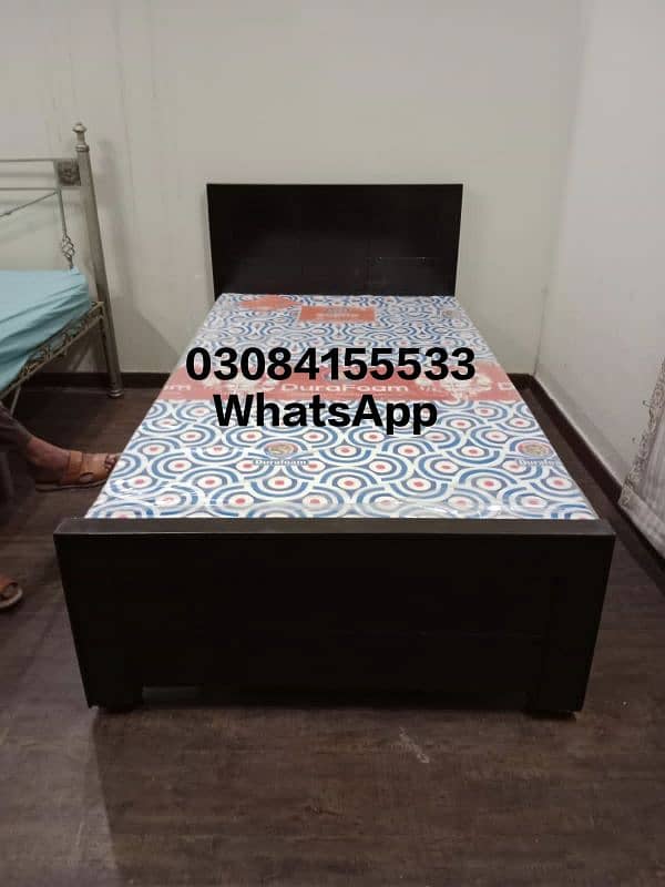 single bed / poshish bed / side tables / solid wooden bed set / bed 3