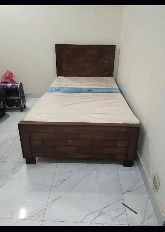 single bed / poshish bed / side tables / solid wooden bed set / bed 5