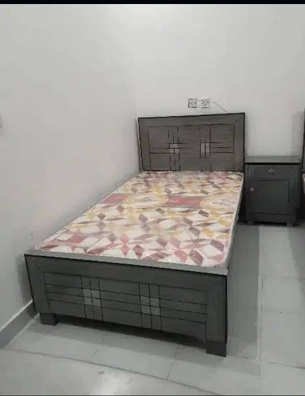 single bed / poshish bed / side tables / solid wooden bed set / bed 6