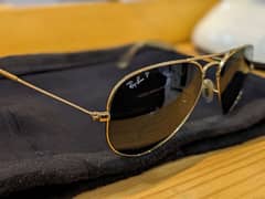 Rayban aviators polarized sunglasses gold