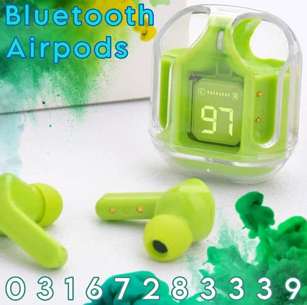 Transparent Green Airpods 0