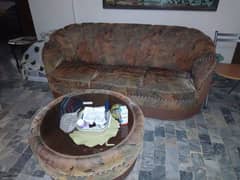 sofa 3 seater with round table and single bed with bedfoam urgent sale