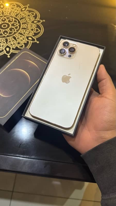 iphone 12 pro max gold 128gb PTA approved full box 1