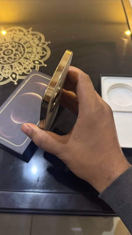 iphone 12 pro max gold 128gb PTA approved full box 8