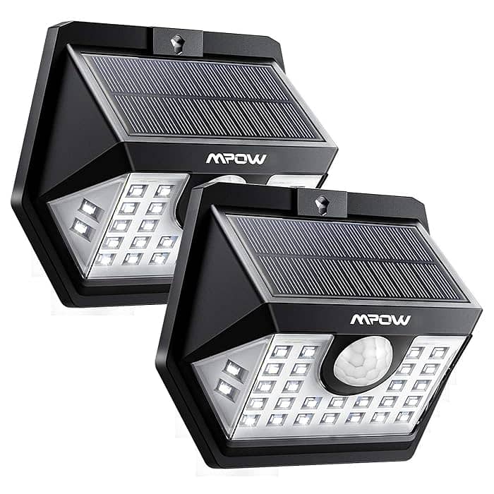 2 Pack, Mpow Solar Powered Security Solar Lights,with Motion Sensor 0