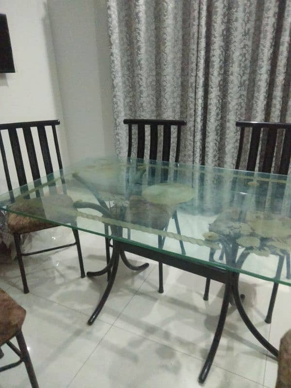 Glass dining table with 6 chairs 2