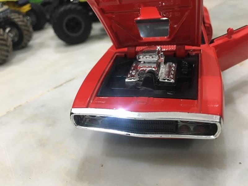 its 1970 dodge charger car metal body with lights and sound effects 3