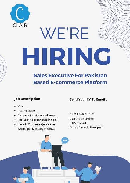 Sales Executive CSR Required for Pakistani E-commerce Store 0