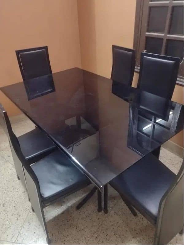 6 seater dining table galvanized curved glass 0