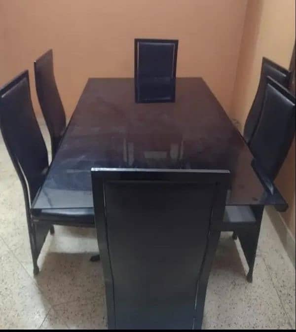 6 seater dining table galvanized curved glass 8