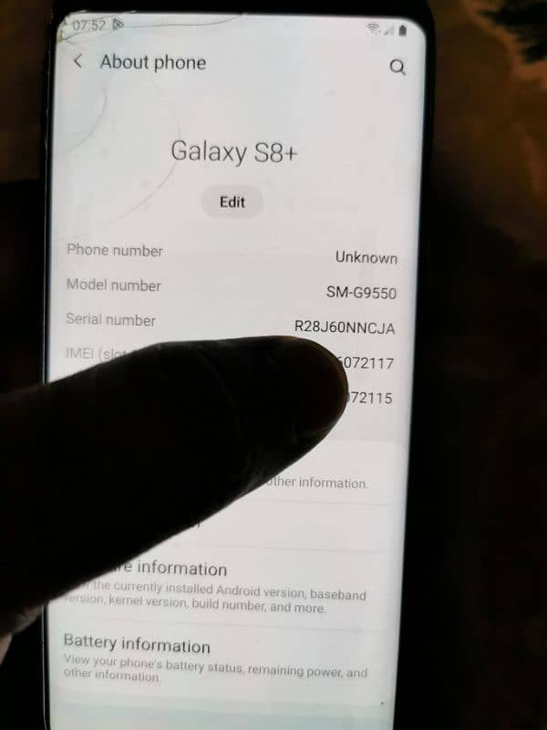 S8 plus dual sim 6gb 128gb pta official Glass break 8