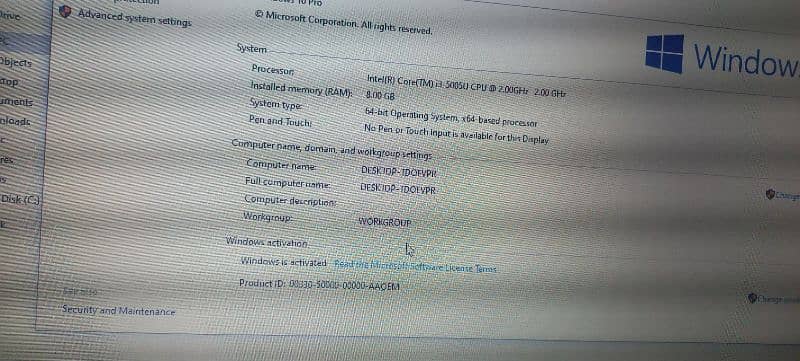 Toshibha laptop core i3 5th gen full working all 3