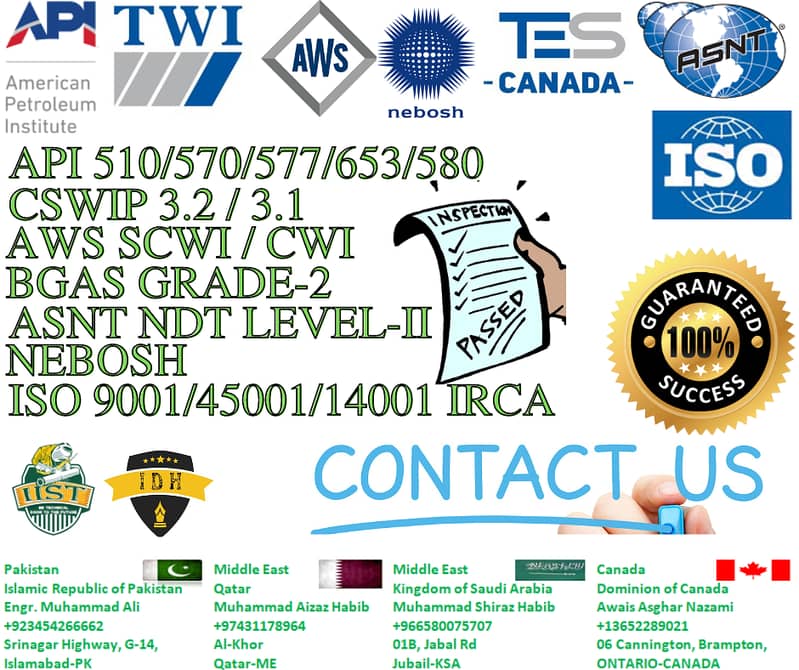 CSWIP BGAS API ASNT Pakistan 0