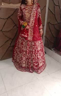 Bridal Redish Maroon Velvet Lehnga Dress