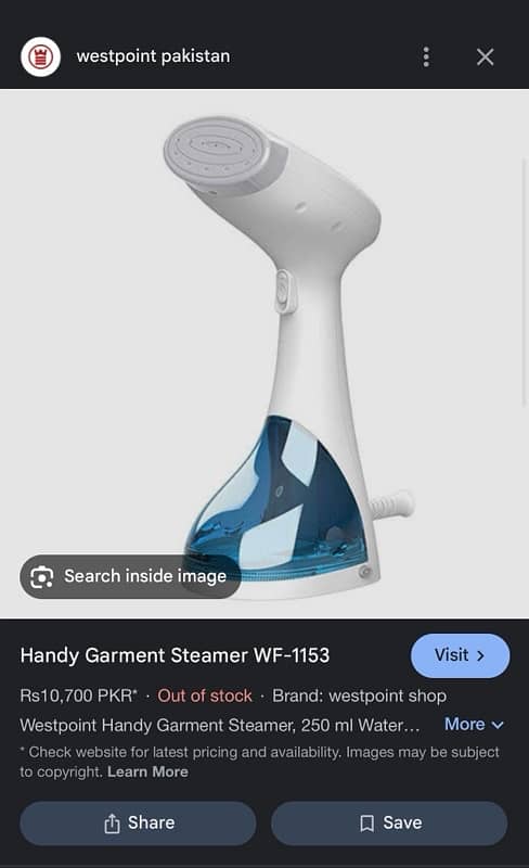 westpoint garment steamer 6