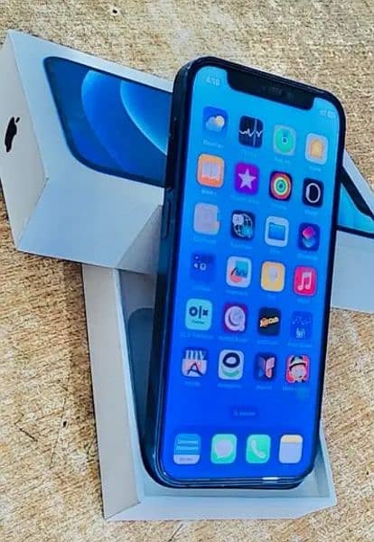 iPhone 12 mini blue colour call number 03359075409 0