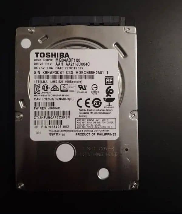 Laptop Hard 1TB Toshiba 0324-84-85-647 0