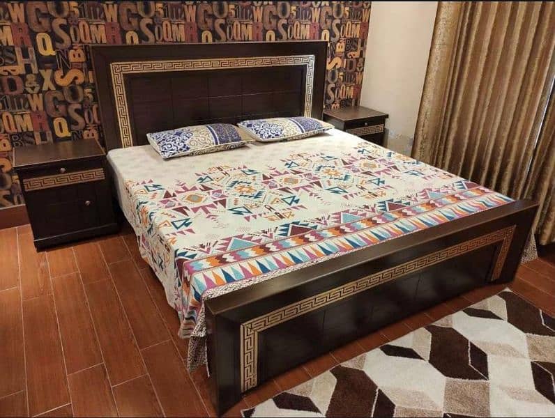 double bed set, king size bed set, sheesham wood bed set, furniture 8