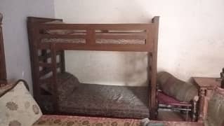 solid wooden bed for kids