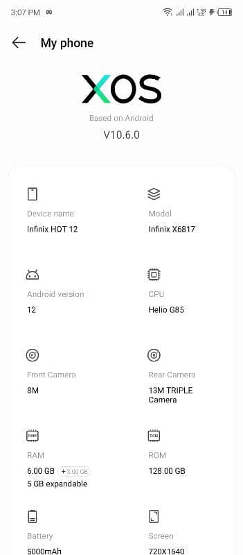 Infinix 6+5/128 Gb official approved Perfect in use no fault 1