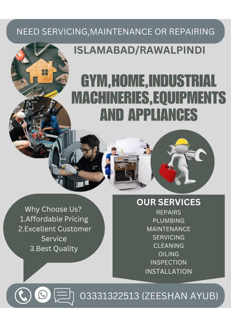 Need any repairing and maintenance services 0