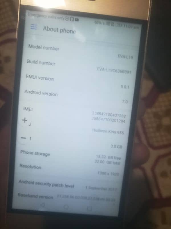 huawei p9 ram . momery 3/32 double sim working good battery timing 1