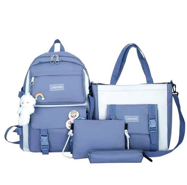 4 PCS Canvas Backpack Set 7