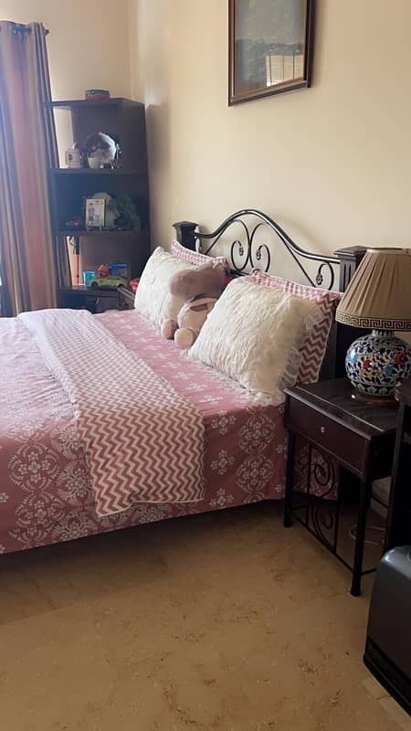 wooden and Iron Mix Double Bed 1