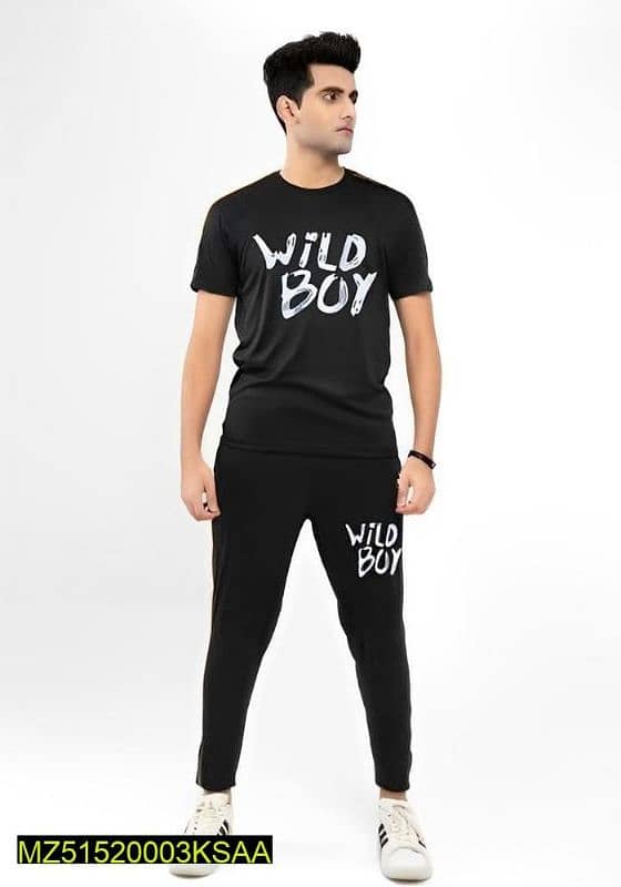 2 pcs T-Shirt and Trousers Black Colour  s-free cash on delivery 0