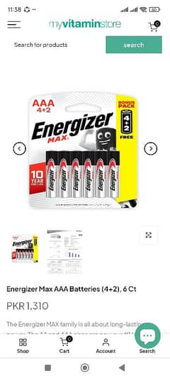 ENERGIZER AAA4+2