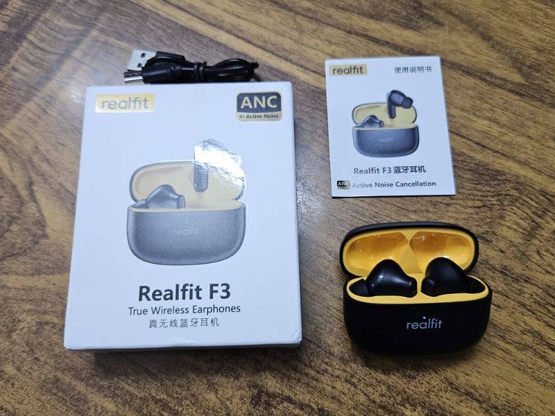 Black and Yellow ANC Air Pods 4