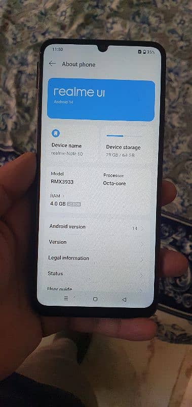 realme note 60 4/64 still under warranty 1