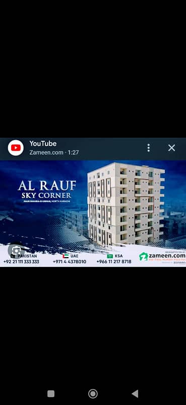 SECTOR 11/E NEWLY CONSTRUCTED AL RAUF SKY CORNER ON MAIN 300 SQ FT ROAD, LIFT AVAILABLE,PLAY AREA AVAILABLE, 02 BED D D NORTH KARACHI 1