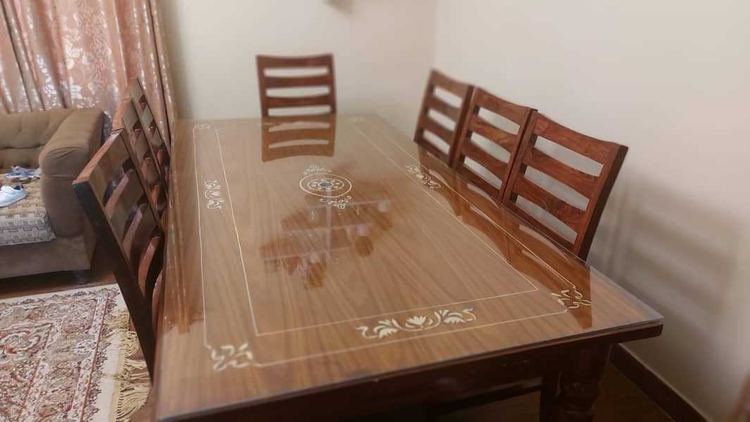 Dining Table & 7 Seaters Sofa Set for sale in karachi 0