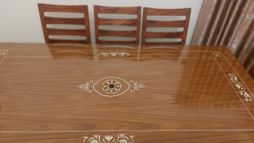 Dining Table & 7 Seaters Sofa Set for sale in karachi 2