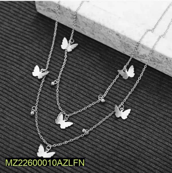 Beautiful Butterfly Neckless Silver 0