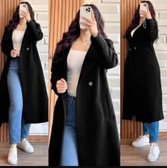 plain Fleece Trench Coat for girls