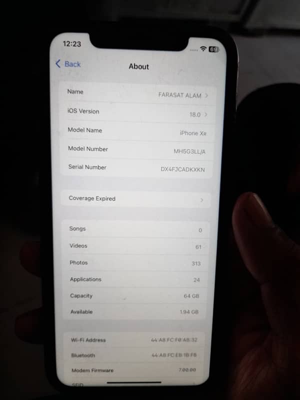 IPHONE XR 64 GB NON PTA 7