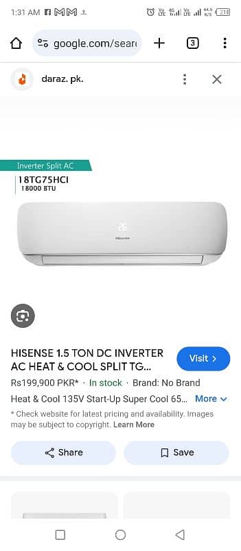 Hisense 1.5ton 8