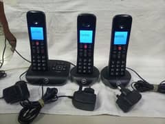 New British Telecom triple + intercom cordless phone