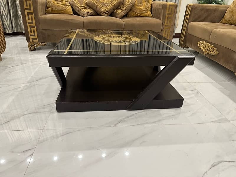 Versace coffee table, centre table, versace glass top 1