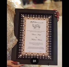 Custumize Nikkah Certificate Black frame with A4 size,