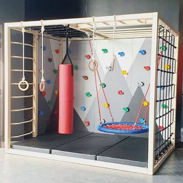 monkey bar/wall climbing/indoor setup/kids swing/kids activity/swings/ 5