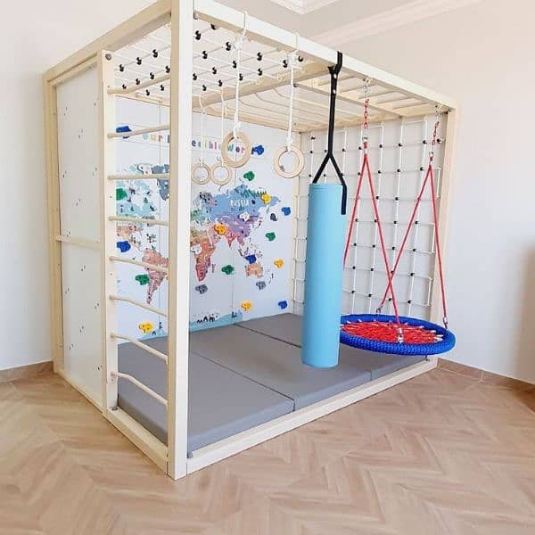 monkey bar/wall climbing/indoor setup/kids swing/kids activity/swings/ 7