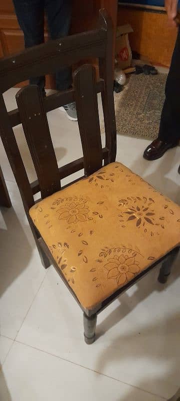 Dining table (solid wood] 6 chairs for sale 3