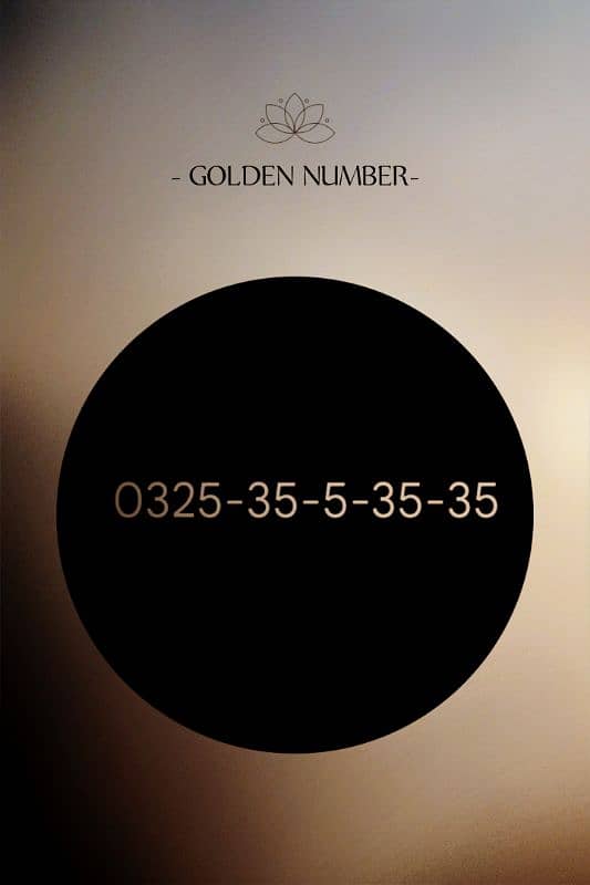 GOLDEN NUMBER 0