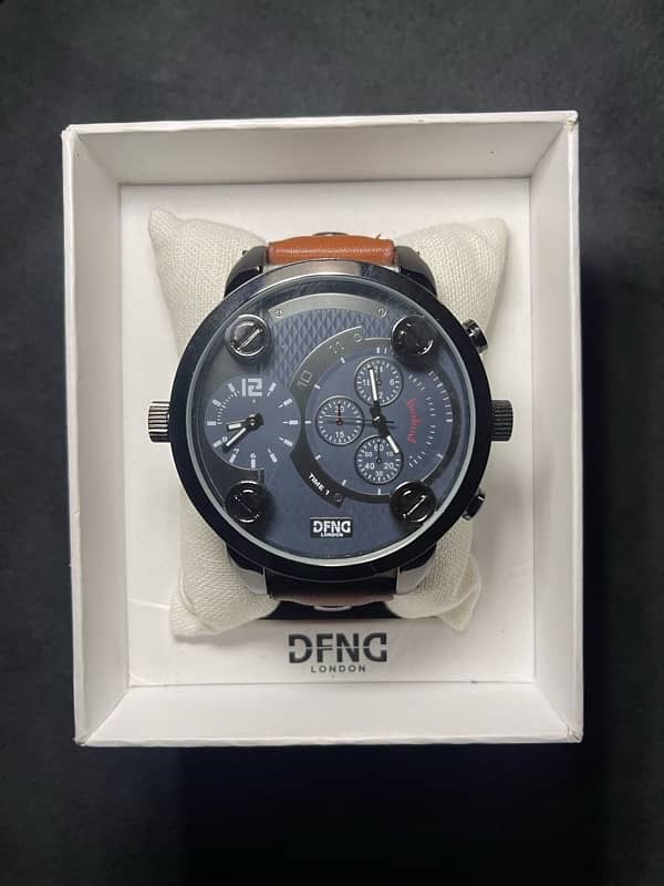 DFND London Leather Mens Watch | Dual Movement | Big Dial | 0