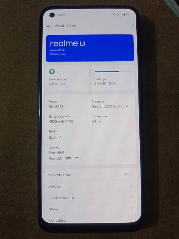 Realme 9 pro plus sale in 10 10 condition. 1