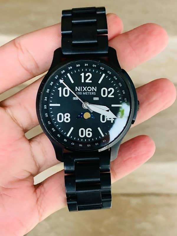 Nixon Ascender Moonphase Men’s Original $$ Black Watch 42mm Dial Size 0